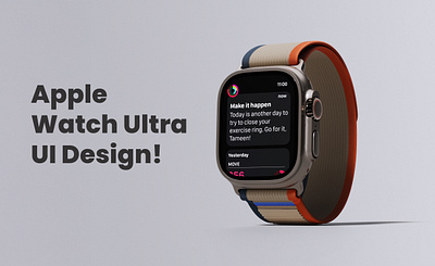 Apple Watch Ultra UI Design! adobe animation app design apple branding figma graphic design illustrator motion graphics photoshop product design ui ui design ux design watch