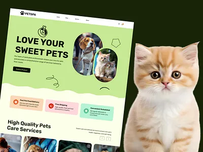 PETSPA - Pets Products E-Commerce Website Design branding cat and dogs products e commerce for pet lovers figma website design graphic design landing page design mobile app design online pet store uiux online pet store web design pet accessories website pets product app pets product website pets products website design techwitpro top pet store websites uiux usa pets website uxui design web design website design