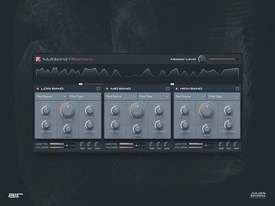 Multiband Filterbank - AIR Plugin and Akai MPC airmusic app audio audioplugin daw design gui interfacedesign multiband plugin teenage engineering uiux voger vst