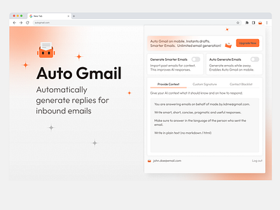 Chrome Extension ai app browser chrome extension design dsign email extension gmail mockup ui