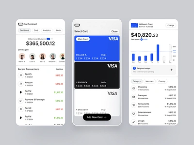 Vessel Banking banking black design mobile ui ux web white