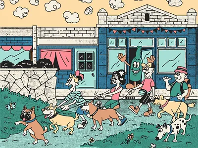 O'Brien Annual Dog Walk Poster artwork branding cartoon character design design digital drawing drawing freelance illustrator graphic design illustration kamzgroove