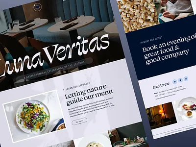 Luna Veritas - Restaurant Website branding design digital design graphic design menu restaurant serif ui web design