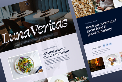 Luna Veritas - Restaurant Website branding design digital design graphic design menu restaurant serif ui web design