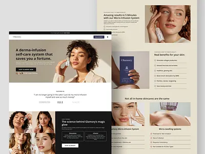 Glamory desktop ecommerce health healthcare infusion skincare ui ux web