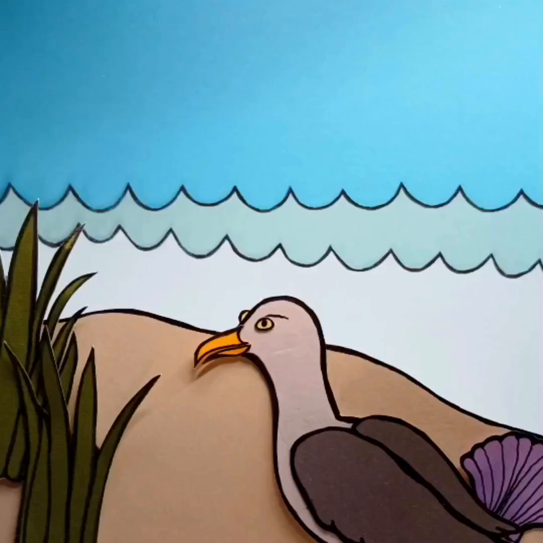 Don't Be Scared animation brain funny lofi paper seagull stopmotion weird whimsical