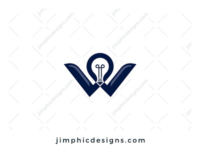 Letter W Light Bulb Logo branding design graphic design letter letter logo light bulb lightbulb logo logo design vector