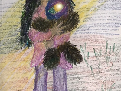 Teddy Bear child childfigure colorpencils contemprorary drawing girlandteddy humanform illustration littlegirl teddybear