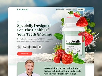 E-commerce for a Probiotic Dental Health Product - ProDentim design e commerce framer high converting website landing page product design responsive design shopify ui ux webdesign