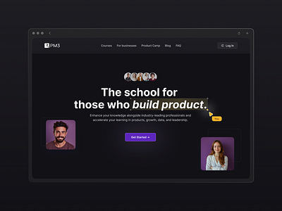 Website for a Product Management Education Platform - PM3 course design education framer landing page product management responsive school ui ux webdesign