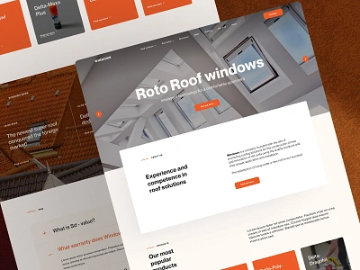 Modern Website for Roof Windows Solutions clean construction design desktop hero intuitive landingpage modern orange orangeaccent orangebutton orangewebsite responsive responsivewebsite roof shadows uidesign web websitedesign windows