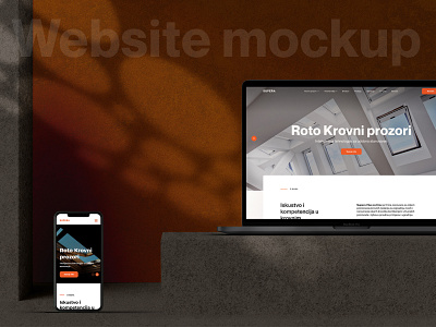 Functional & Vibrant Website construction desktop heropage herosection landingpage macbook mobile mockup orange orangebackground orangebuttons responsive roofweb ui uidesign webdesign website websitemockup