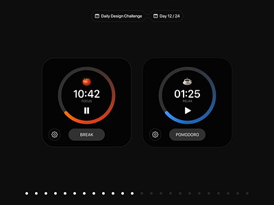 🍅 Pomodoro Timer Widget for iOS | Daily Design Challenge design challenge design concept ios pomodoro productivity timer ui ux widget