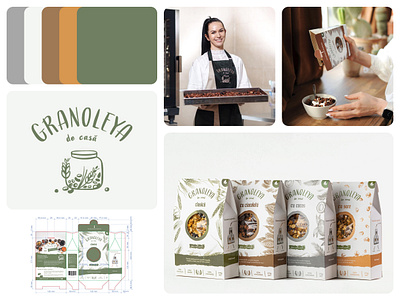 Granola Logo & Packaging Design beautiful branding brush brush strokes design food food brand food company graphic design hand drawn handmade illustration lettering logodesign logomark organic packaging packaging design watercolor wordmark