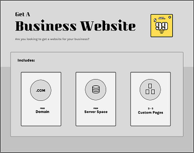 Get A Website For $99 - Website Services Advertisement advertisement design affordable website branding business website cheap website custom pages get website graphic design ui website design services