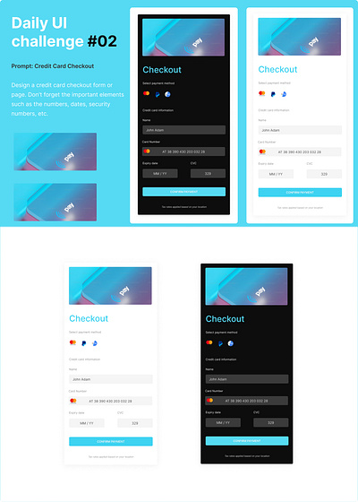 Daily UI Challenge-02 Prompt: Credit Card Checkout dailyuichallenge
