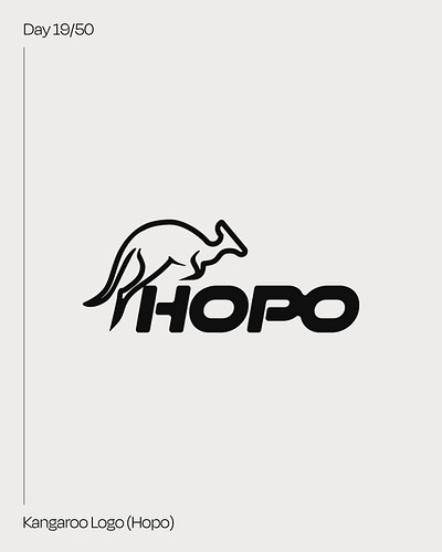 Day 19: Kangaroo Logo - Hopo #dailylogochallenge branding dailylogochallenge graphic design logo