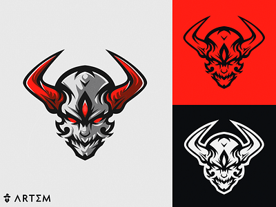 ONI mascot gaming logo art3m art3m studios branding dark demon design devil esport esports logo evil gaming graphic design illustration logo design logo gaming mascot oni samurai skull sport