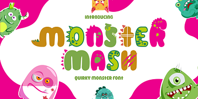 Monster Mash – Quirky Dino & Monster Font animal branding children crafting cute dino display fun illustration kids logo magazine modern monster packaging playful poster quirky typography unique