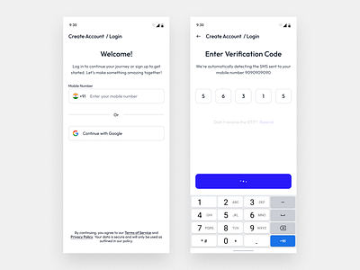 Login/Signup Mobile UI adobexd android branding design figma illustration ios mobile application ui user experience user interface ux