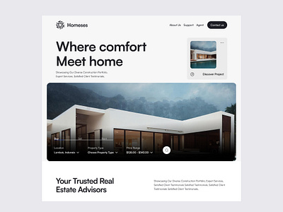 Real Estate Landing Page homeses real estate ui