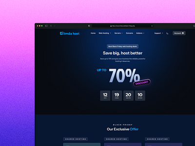 Landing Page Design for Black Friday animation bf black friday business colors count count down landing design landing page motion neon sale sales single page ui ux vr