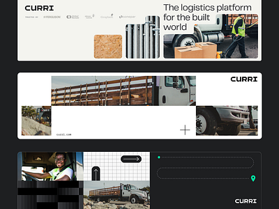 Curri | Social Banners brand branding construction delivery design identity illustration logistics logo people socials trucks typography uber ui web