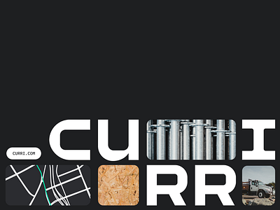 Curri | Modular Logotype brand branding construction curri delivery design identity illustration logo materials people truck typography ui web