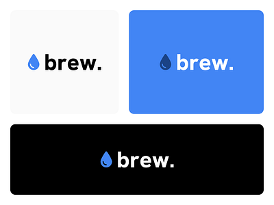 Brew Logo brand branding coffee droplet guideline guidelines identity lockup logo water wordmark