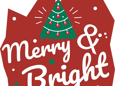 Merry & Bright Christmas Tree Design | Festive Red Holiday Art aesthetic christmas day christmas tree cute design drawing happy holiday holiday vibes illustration line art merry and bright merry christmas minimalist red simple snow typography vintage winter xmas