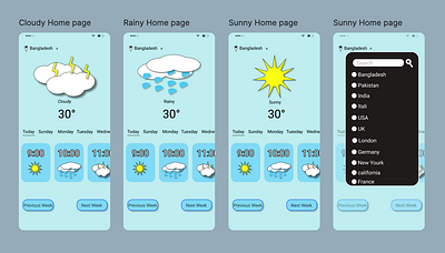 Weather App app design ui uiux