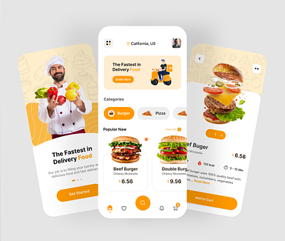 Food Delivery App UI delivery app food app food app ui food delivery app ui ui design