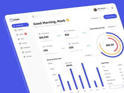 Store Management Dashboard Admin UI Kit clean design ecommerce elegant minimal order premium store management ui kit vendor