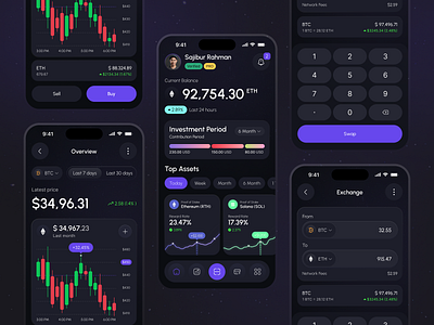 Mobile banking app adaptive design app design app development app interface app ui design banking app currency exchange figma design fintech design mobile mobile design oripio sujon.co trading app ui design user experience design wallet app wallet app design