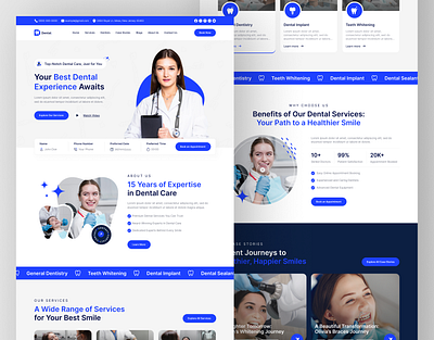 Dentist and Dental Clinic Website UIUX Design | Figma Design dental dental clinic dentist design designer figma figma designer figma ui ux designer figma web designer hire ui ux designer landing page landingpage react js ux uxui web web design web designer web designer in usa web developer