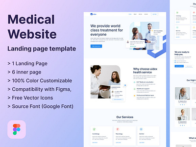 Medical Website Design doctor landingpage full website health health care healthcare website landing page landing page template medical medical landing page medical website medical website design medicine uiux web webdesign website mockup website template