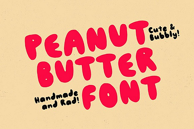 Peanut Butter Bubble Font branding bubble font bubbles crafting cricut cute cutter machine font groovy handwriting font kids logos nostalgic peanut butter peanut butter bubble font peanutbutter font procreate retro typeface y2k