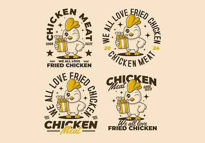 Chicken character for t-shirt print or logo adipra studio