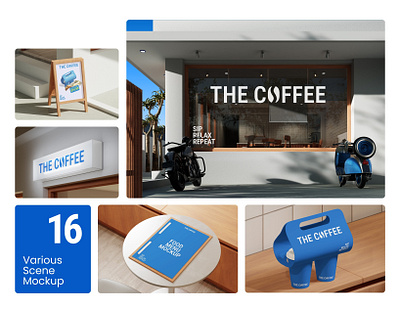 Coffee Shop Branding Mockup Bundle branding bundle coffee coffee shop design graphic design illustration logo mock up mockup mockups package shop template