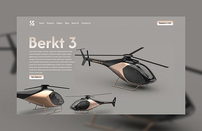 Berkt 3-Concept Design for Helicopter Manufacturing 3d berkt 3 branding design ui web design website