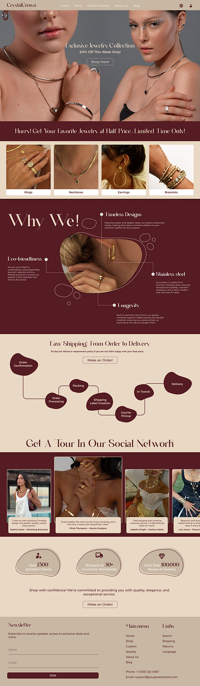 Jewelry Shop Landing Page branding experience graphic design interface landing landing page logo shop ui user user experience user interface