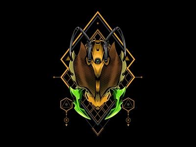 Cyber Moth animal illustration apparel apparel graphic artwork characterdesign design illustration insect mecha sacred geometry tshirt design