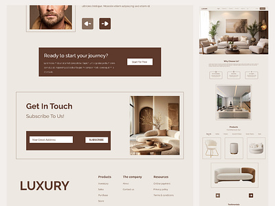 Luxury Furniture Landing Page Design architecture branding chair e commerce furniture furniture landingpage home decor home decor furniture living room logo luxury modern online shop online store product sofa ui ui ux ux design web design