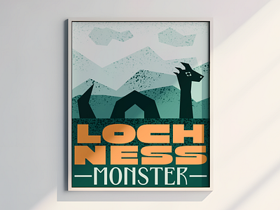 LOCHNESS MONSTER POSTER DESIGN graphic design illustration lochness lochness monster poster poster artwork poster design