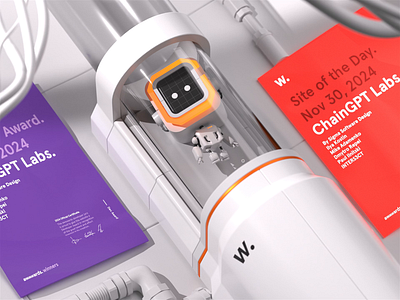 ChainGPT Labs - Awwwwards SOTD 3d 3d mascot animation awwwards design award motion design site of the day ui design web design web3 web3 design web3 incubate