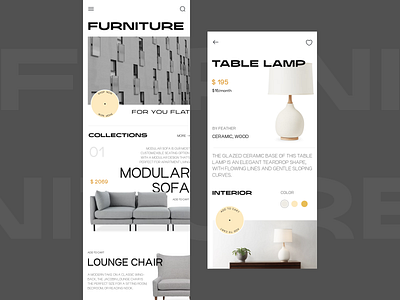 Modern Furniture App concept furniture graphic design interface mobile app ui