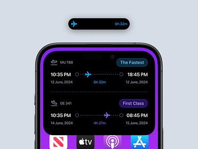 Airport App Dynamic island Component 3d airline app airport animation apple branding clean design dynamic island graphic design iphone island landing logo mobile mobile design mockup motion graphics responsive ui