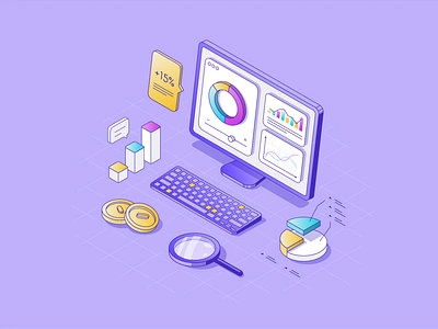 Data analytics. Business growth chart. Outline isometric analytic business business illustration finance hero image home page illustration illustration isometric line outline shedule statistic success technology ui elements ui graphics vector web website graphics