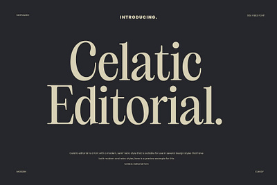 Celatic Editorial Font design free freebie freebies template