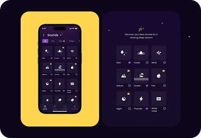 Sleep sounds case study illustration mental health mobile app sleep uiux visual design